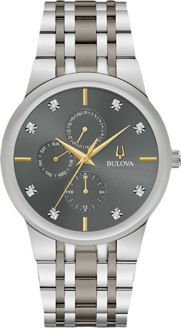 Men's Modern Diamond Accent Two-Tone Stainless Steel Bracelet Watch 40mm