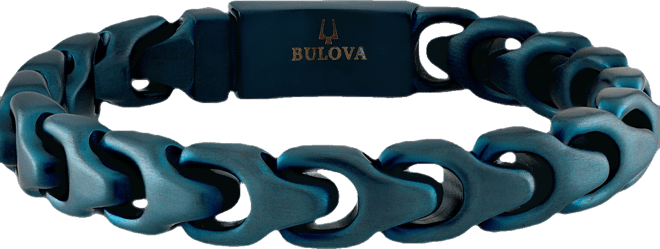 Blue-Tone Ip Stainless Steel Link Bracelet