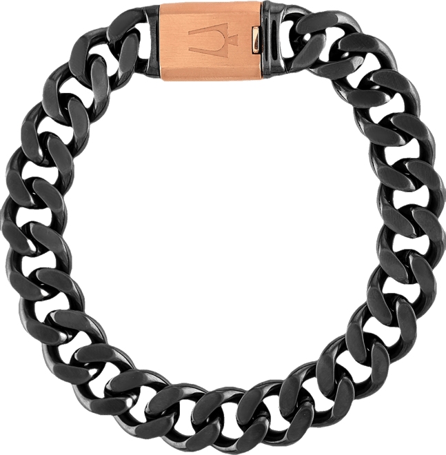 Gray & Rose Gold-Tone Ip Stainless Steel Link Bracelet