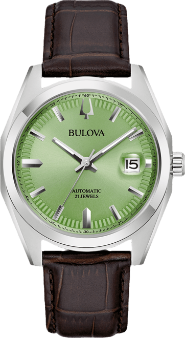 Men's Automatic Surveyor Brown Leather Strap Watch 39mm