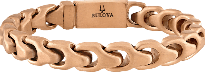 Men's Rose Gold-Tone Stainless Steel Link Bracelet