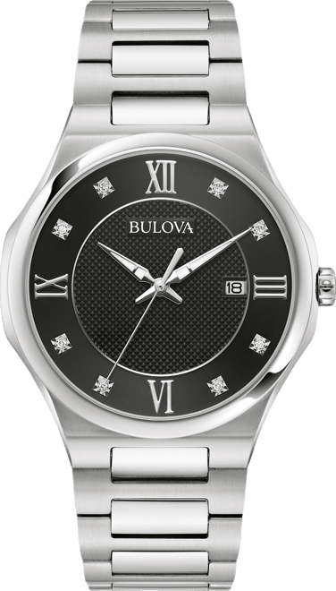 Men's Diamond Accent Stainless Steel Bracelet Watch 41mm