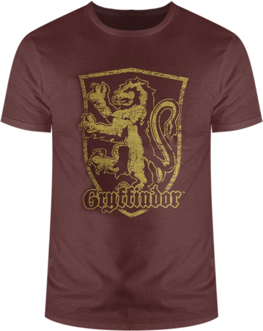 Men's Gryffindor Logo Burgundy Tee T-Shirt Shirt-Large