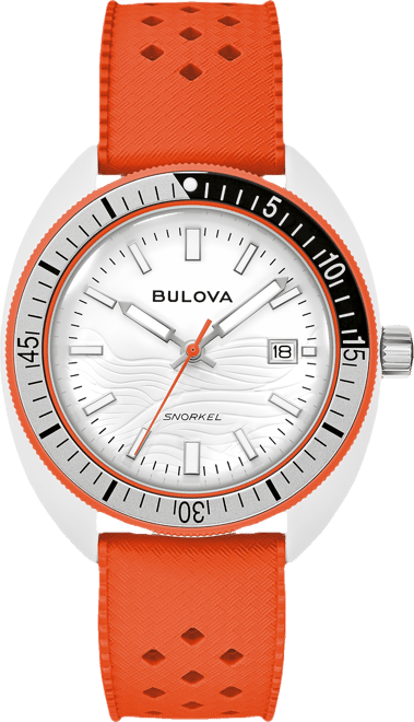 Men's Snorkel Orange Hnbr Rubber Strap Watch 41mm