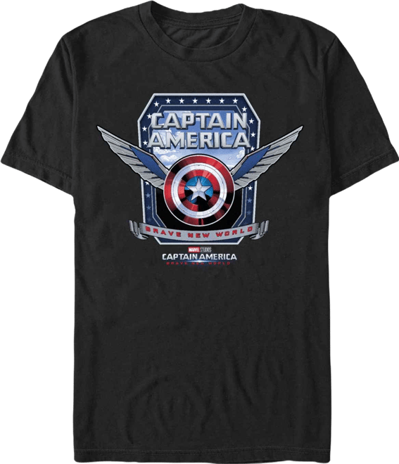 Men's Captain America Shield Wings Short Sleeve T-Shirt