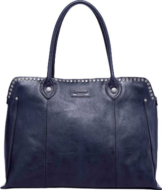 Women's Genuine Leather Soul Stud Satchel Bag