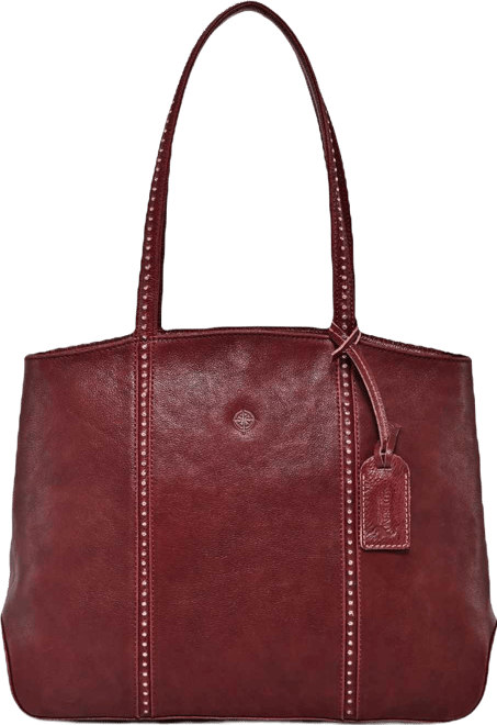 Women's Genuine Leather Dancing Bamboo Tote Bag