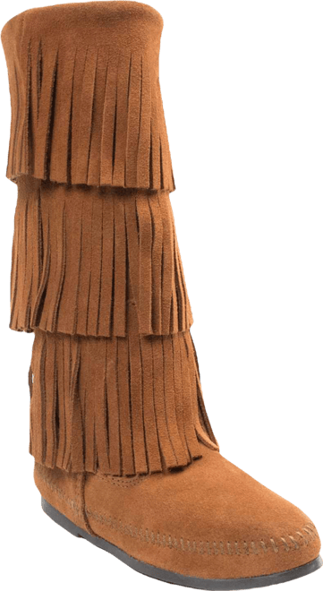 Women's Suede 3-Layer Fringe Boots