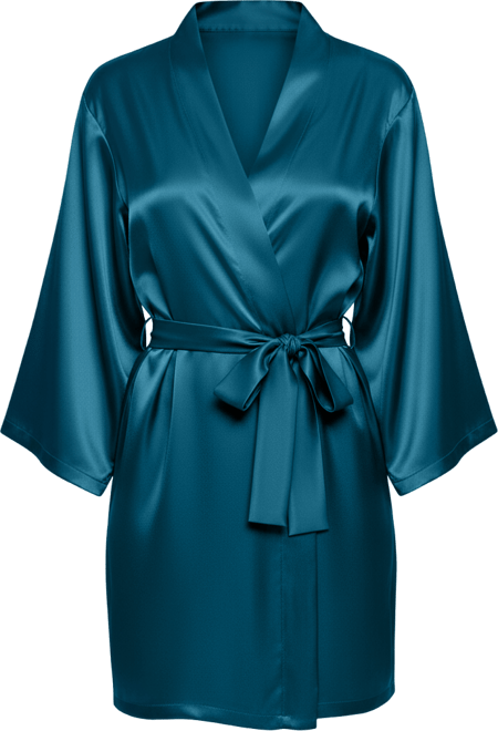 Women's Marina Lux 3/4 Sleeve Satin Lingerie Robe