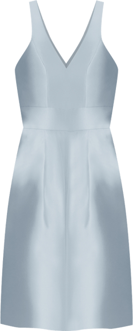 Women's V-Neck Pleated Skirt Cocktail Dress with Pockets