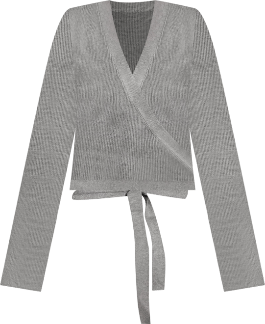 Women's Ribbed Knit Wrap Sweater