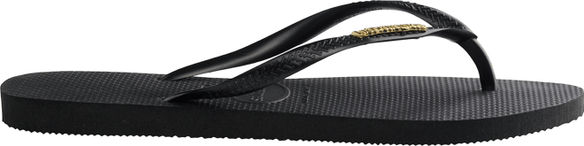 Women's Slim Logo Metallic Slip On Sandals