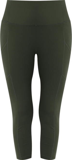 High Waist 3/4 Length Pocket Compression Leggings