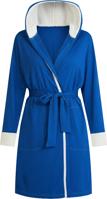 Women's Hooded Jersey Robe and Pants Loungewear