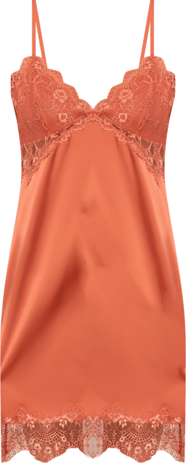 Women's Constance Ultra Soft Stretch Satin and Lace Chemise Lingerie