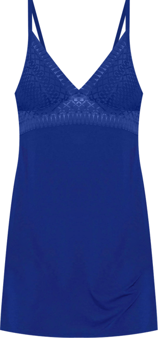 Women's Chemise Lingerie Trimmed in Breezy Laced Patterns