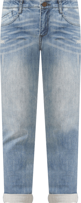Women's Mid-Rise Ab Solution Girlfriend Jeans