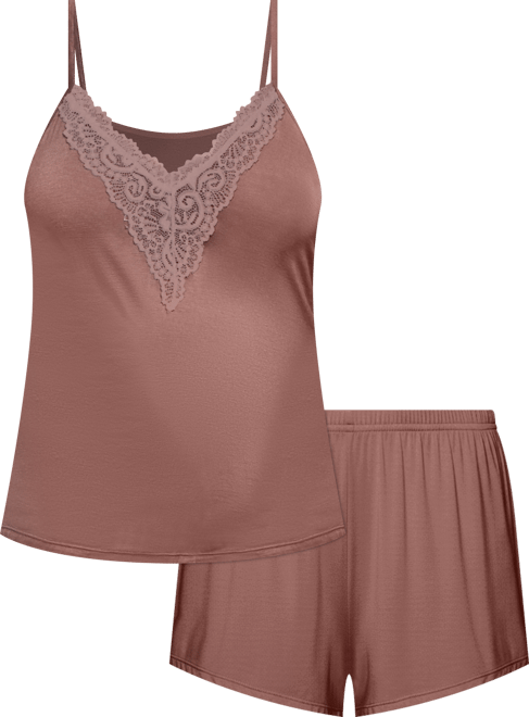 Women's Zennie Modal and Lace Plus Size 2-Pieces Cami and Short Set