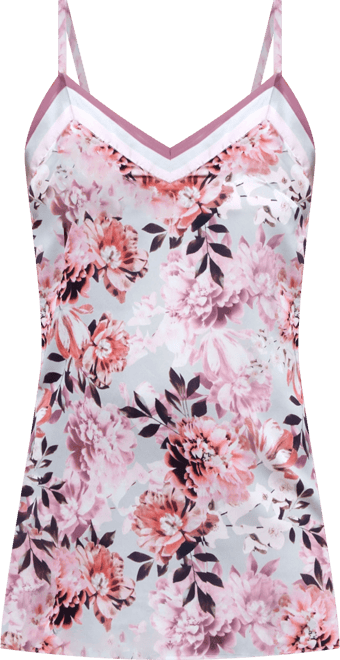 Women's Floral Mini Chemise Lingerie with Contrast Trims