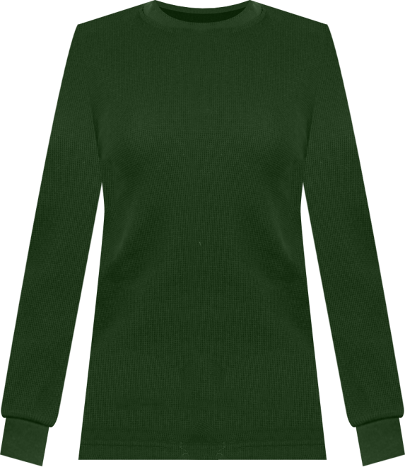 Women's Loose Fit Waffle Knit Thermal Shirt