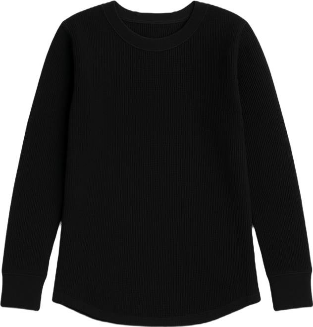 Women's Loose Fit Waffle Knit Thermal Shirt
