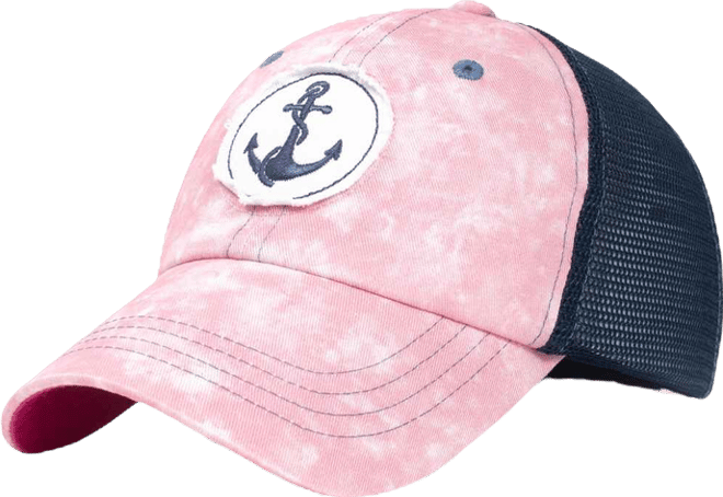 Matey Lady Women's Adjustable Snap Back Mesh Anchor Patch Trucker Hat