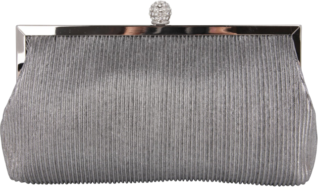 Women's Pleated Metallic Frame Clutch