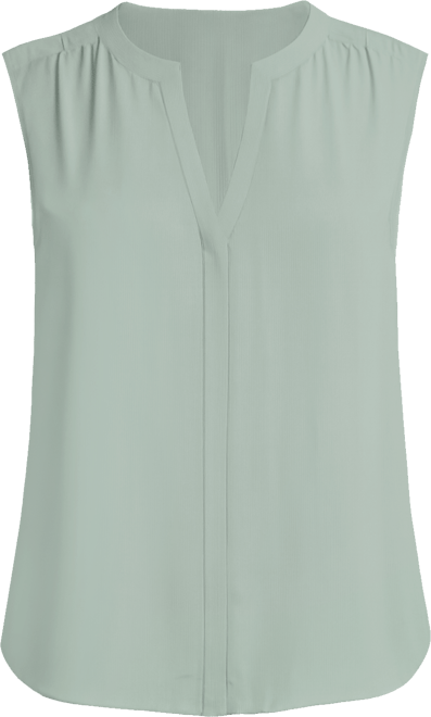 Plus Size Sleeveless Pintuck Blouse