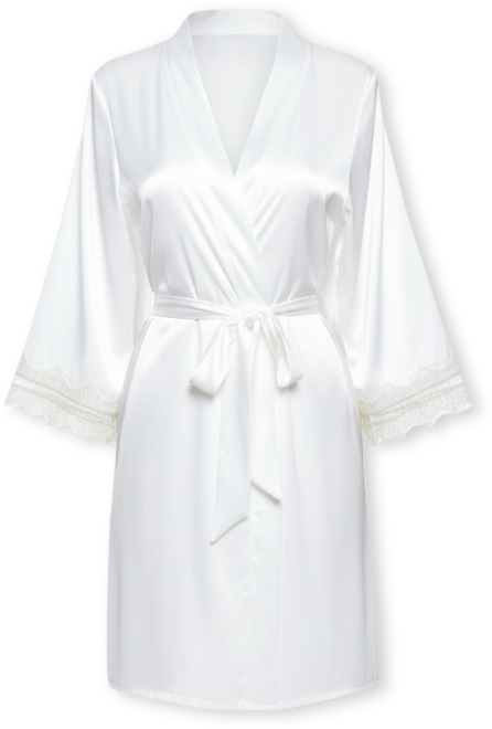 Women's Alison Satin and Trimmed Split Sleeve Robe