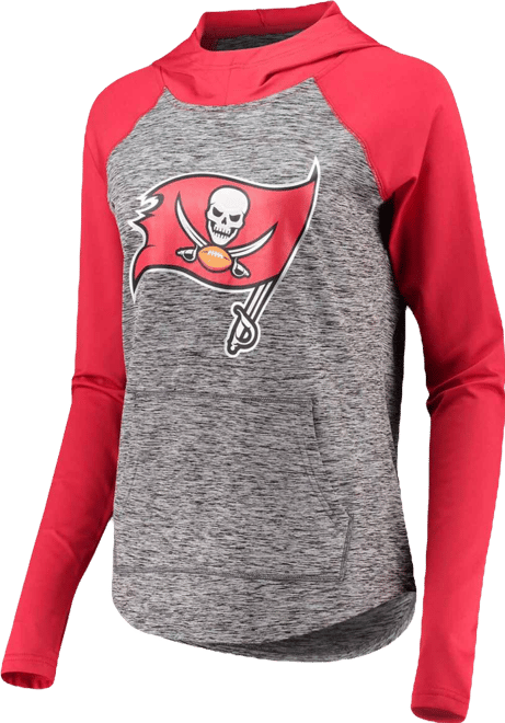 Women's Heathered Gray-Red Tampa Bay Buccaneers Championship Ring Pullover Hoodie