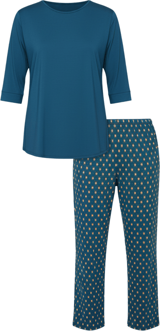 Women's Malachite Ultra Soft Pajamas Keyhole Back Top and Print Pant Set