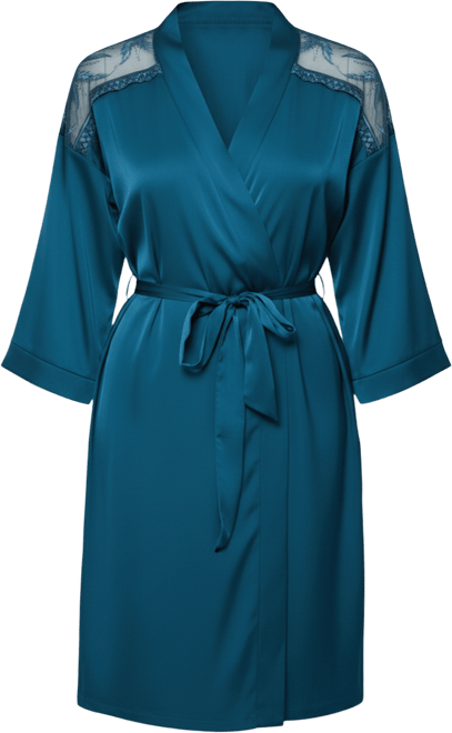 Women's Lucile Satin and Lace Robe