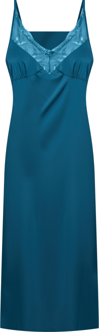 Women's Lucile Satin and Lace Long Gown