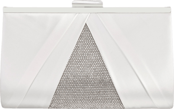 Women's Pleated Stain Crystal Frame Clutch