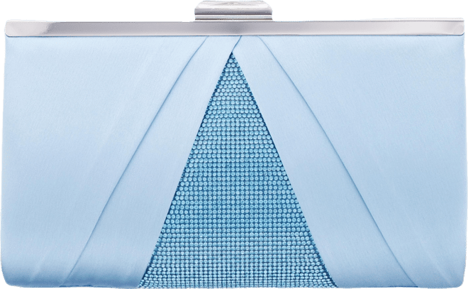 Women's Pleated Stain Crystal Frame Clutch