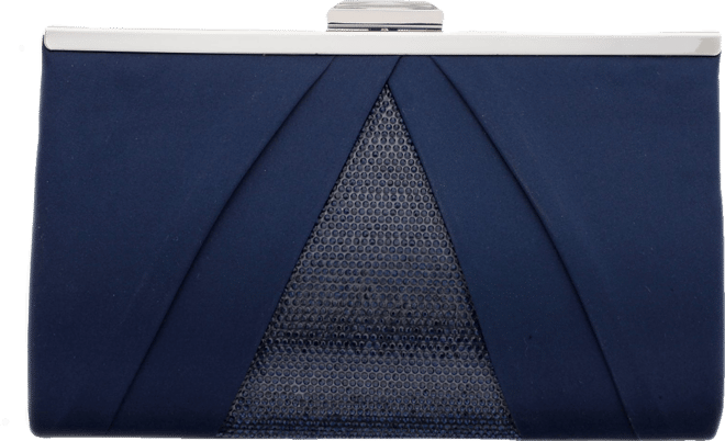 Women's Pleated Stain Crystal Frame Clutch