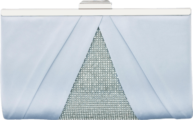 Women's Pleated Stain Crystal Frame Clutch