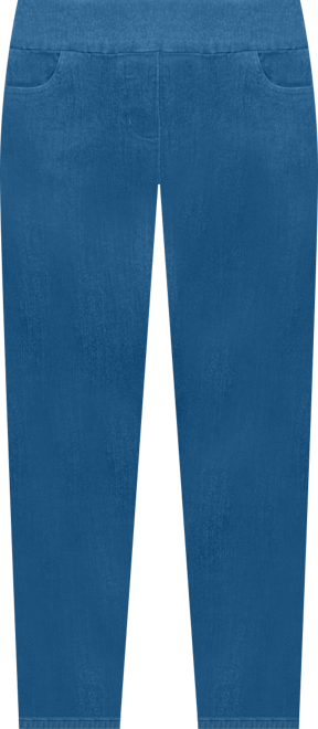 Petite Mid-Rise Pull On Straight Leg Denim Pants, Petite & Petite Short