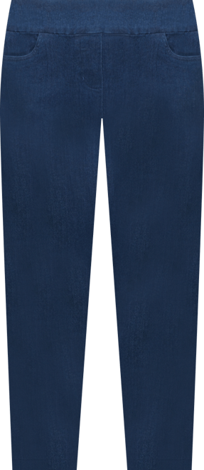 Petite Mid-Rise Pull On Straight Leg Denim Pants, Petite & Petite Short