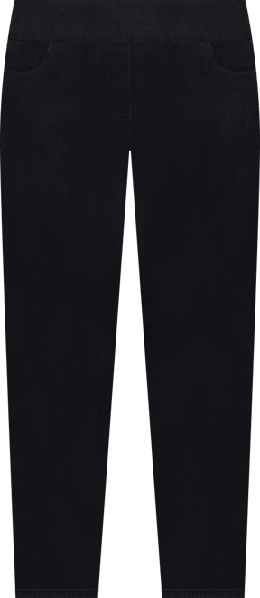 Petite Mid-Rise Pull On Straight Leg Denim Pants, Petite & Petite Short