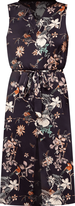 Women's Iris Slip Over Stretch Satin Floral Dress or Gown