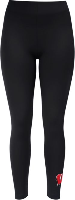Women's Black Wisconsin Badgers Fleece Leggings