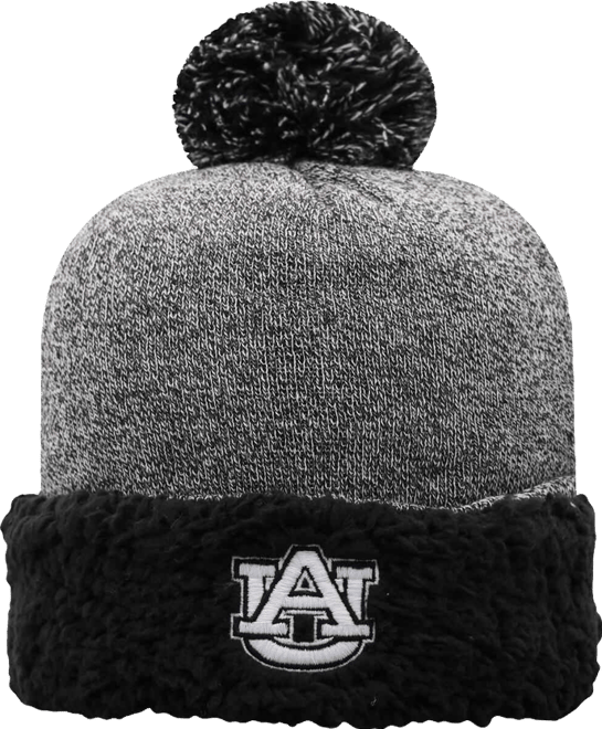 Women's Black Auburn Tigers Snug Cuffed Knit Hat with Pom