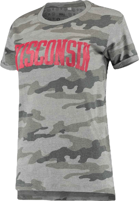 Women's  Camo Wisconsin Badgers T-shirt