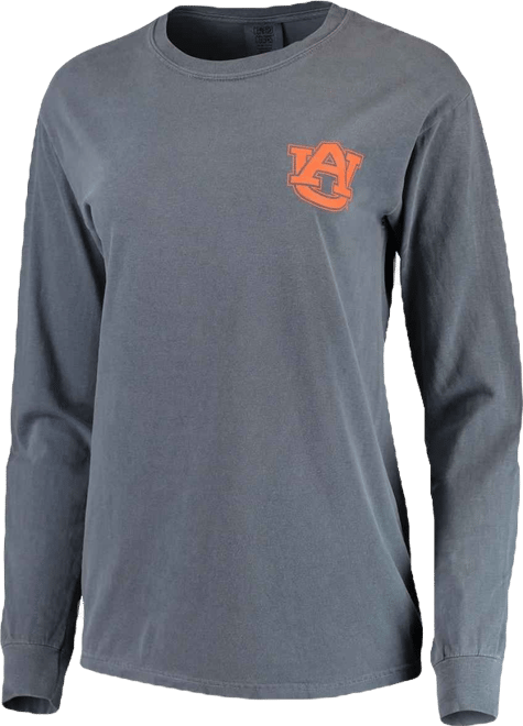 Women's Navy Auburn Tigers Comfort Colors Campus Skyline Long Sleeve Oversized T-shirt