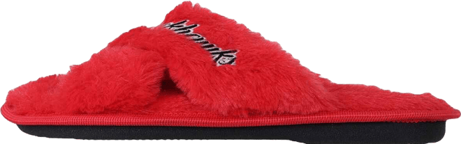 Women's  Chicago Blackhawks Script Cross Slide Slippers
