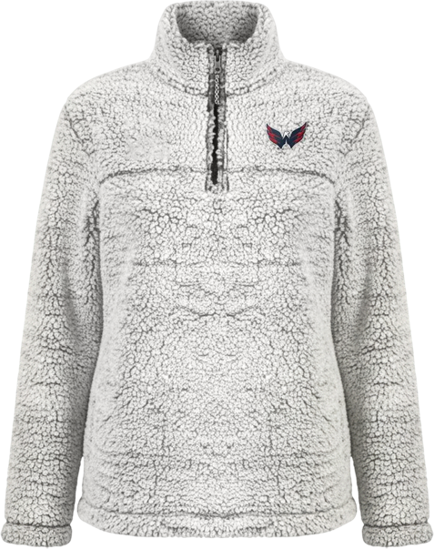 Women's  Gray Washington Capitals Sherpa Quarter-Zip Pullover Jacket