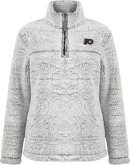 Women's  Gray Philadelphia Flyers Sherpa Quarter-Zip Pullover Jacket
