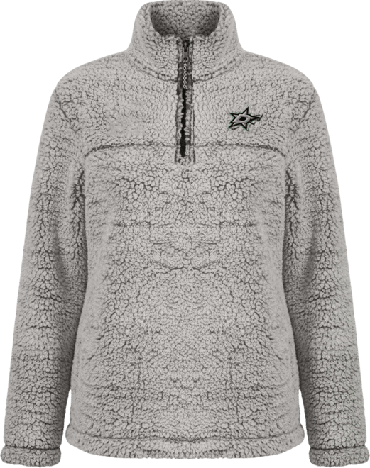 Women's  Gray Dallas Stars Sherpa Quarter-Zip Pullover Jacket