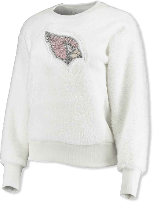 Women's  White Arizona Cardinals Milestone Tracker Pullover Sweatshirt